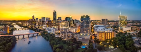 Austin TX skyline in the evening