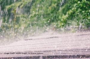 Hail falling on rooftop